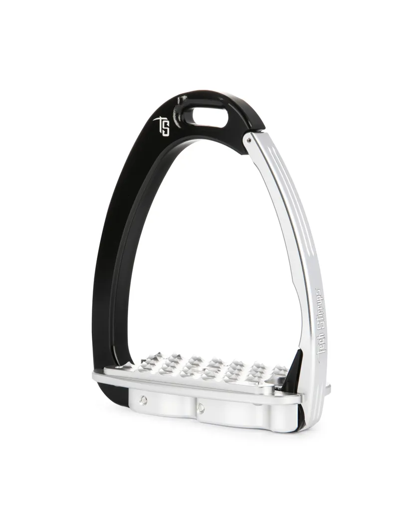 Tech Venice Flat Evo Safety Stirrups-Black/Silver